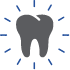 Animated tooth surrounded by lines