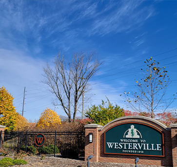 Welcome to Westerville sign