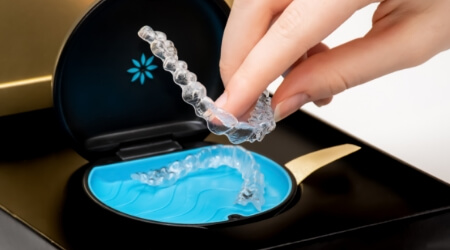 Invisalign trays in carrying case