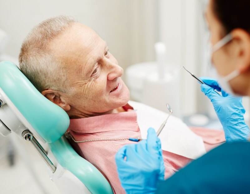 Older man in dental office