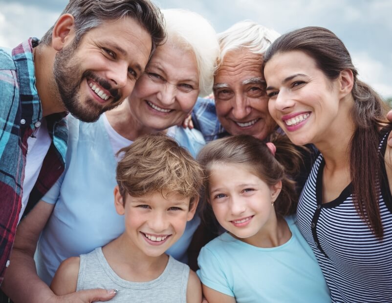 Family smiling together