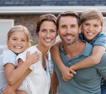 Parents and kids smiling