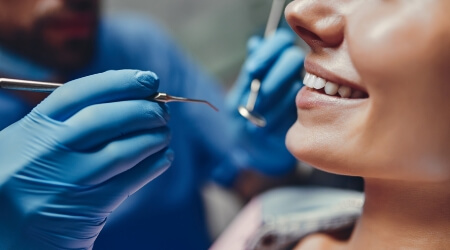 Patient receiving dental treatment