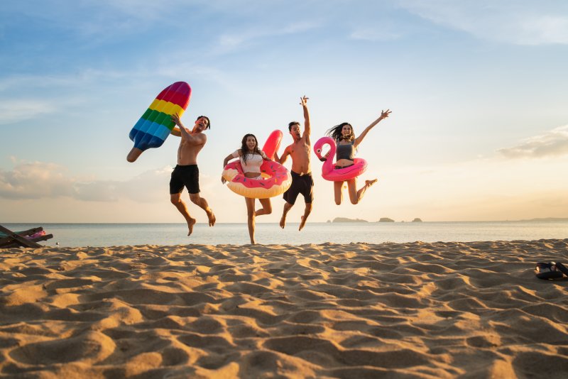 A group of young people enjoying their summer vacation