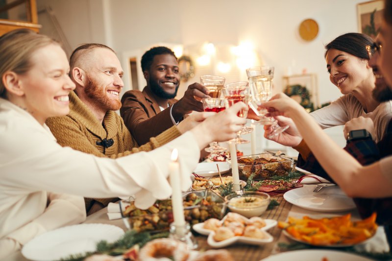 Friends at a holiday dinner